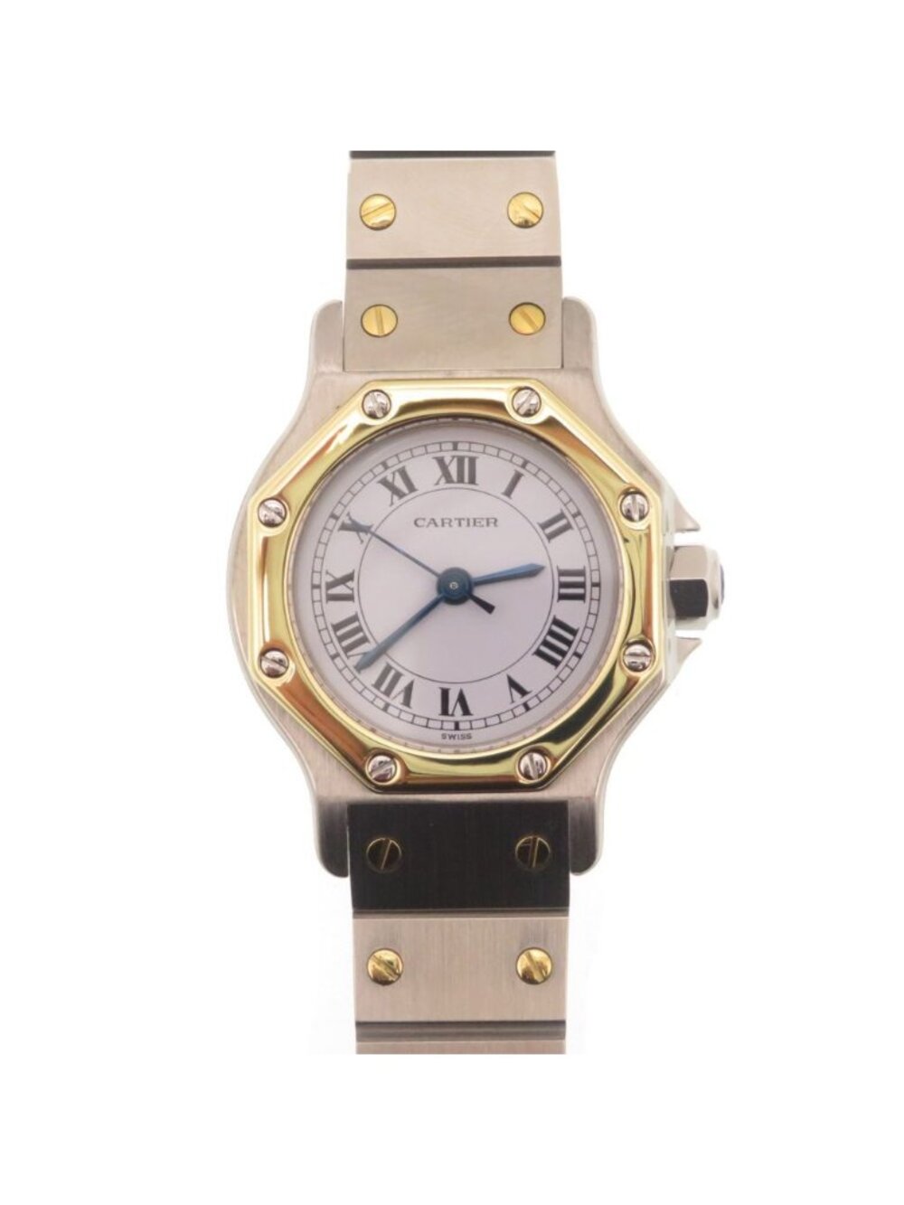 Cartier Santos Octagon SM Watch Stainless Steel White Dial Automatic